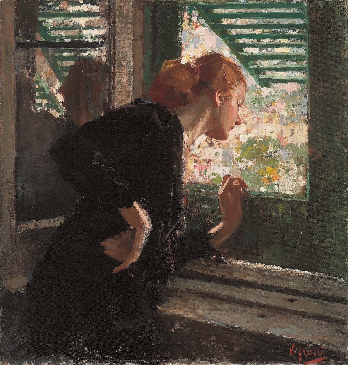 Dame à une fenêtre - Vicenzo Irolli