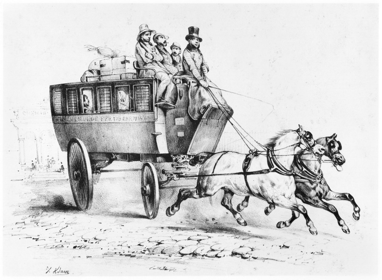 La Diligence, milieu du 19e siècle - Victor Adam