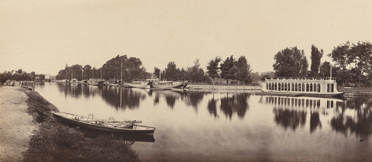 Barges à Oxford, 1862 - Victor A Prout