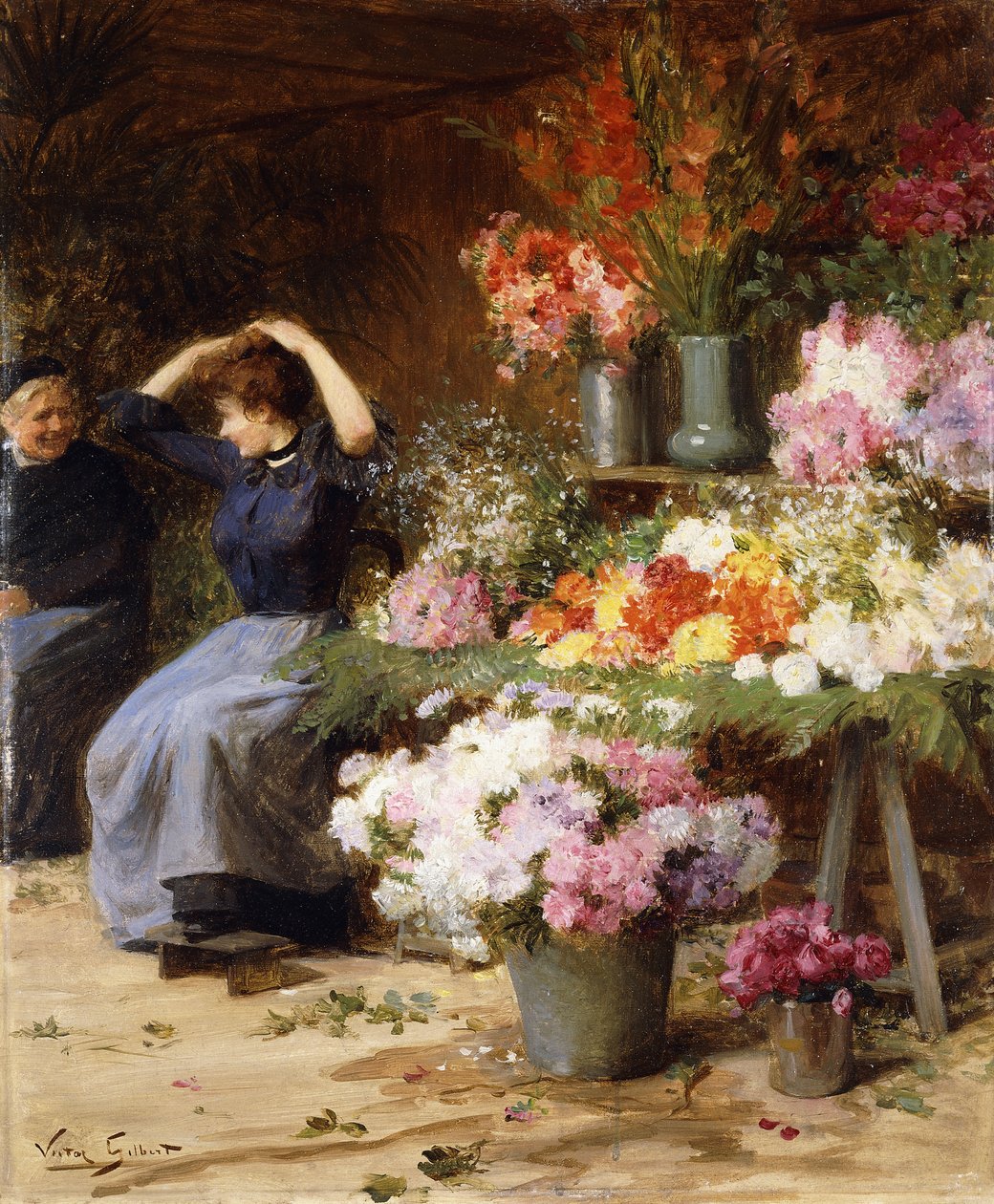 Flower Power; Marchande de Fleurs - Victor Gabriel Gilbert
