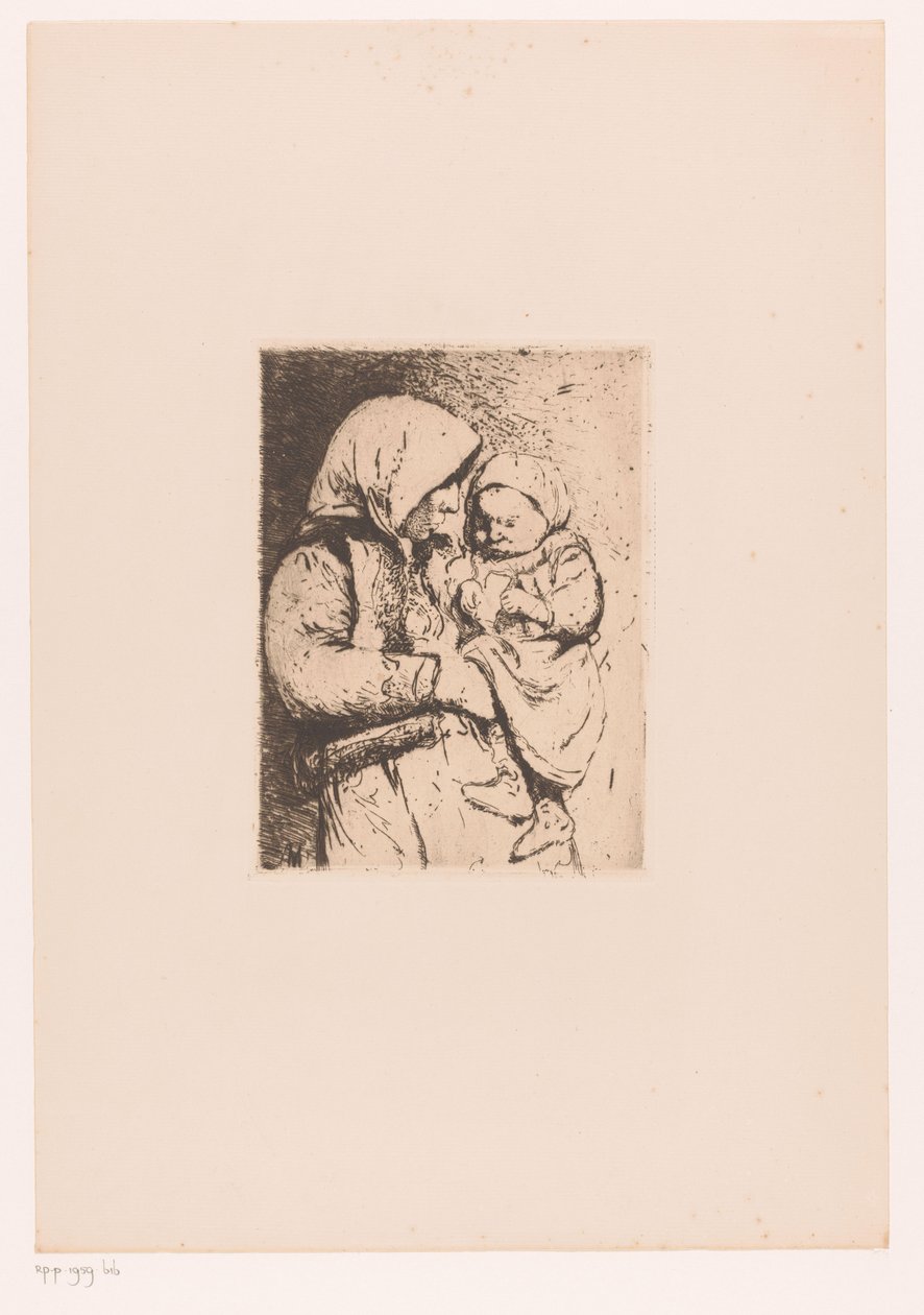 Mère avec enfant dans les bras - Victor Hageman