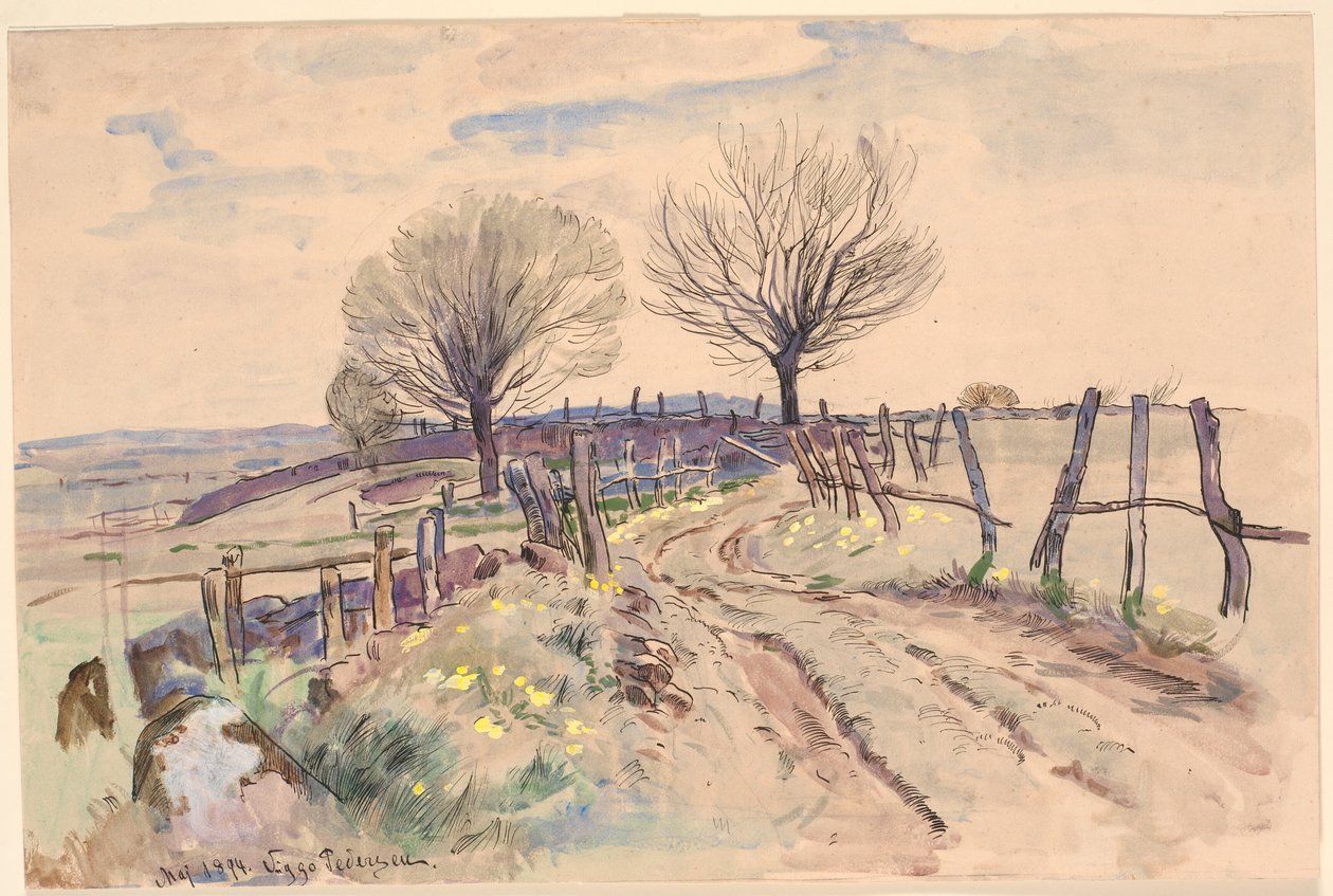 Paysage avec chemin de campagne - Viggo Pedersen