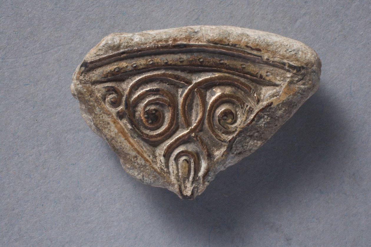 Poids avec incrustation de métal anglo-saxon (plomb et bronze doré) - Viking