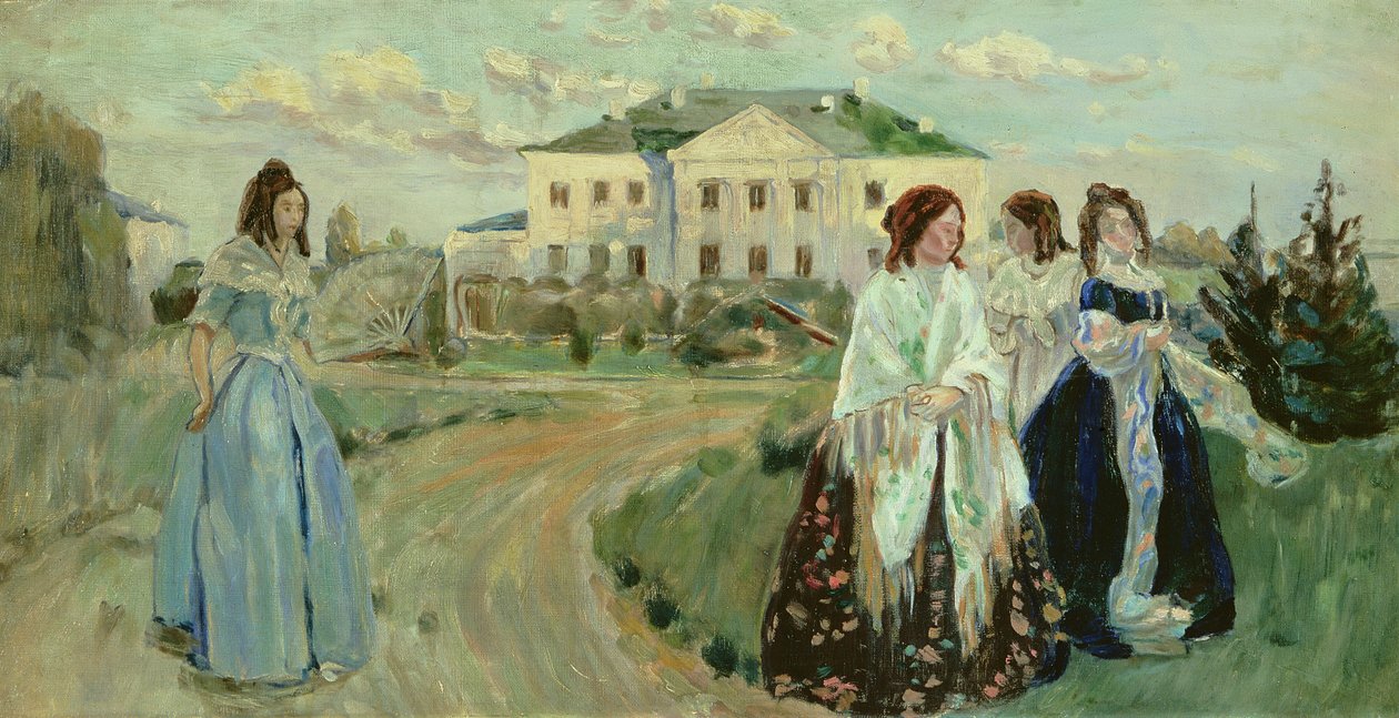 Une promenade au coucher du soleil - Viktor Elpidiforovich Borisov Musatov