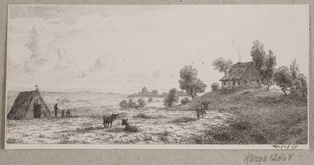 Paysage avec une ferme et une cabane - Vilhelm Kyhn