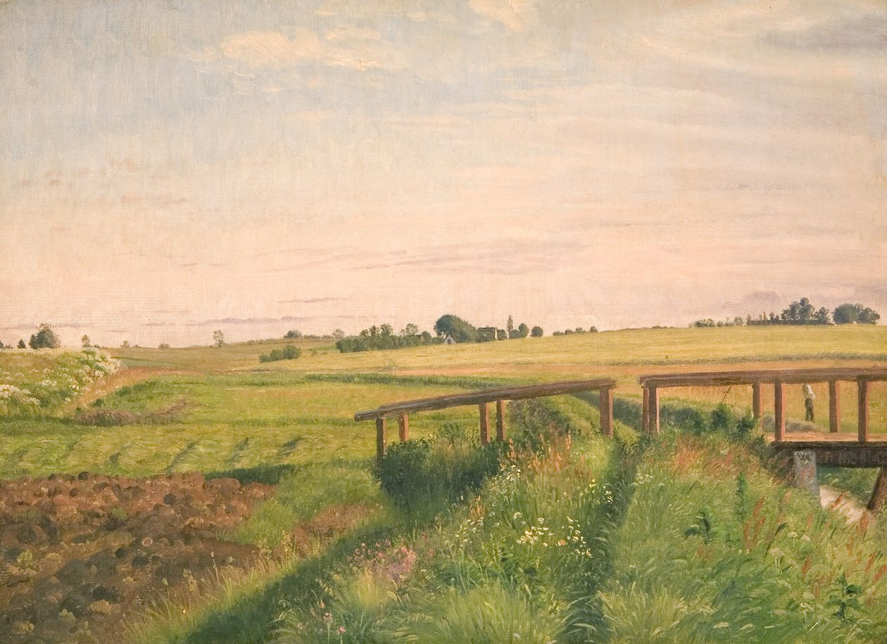 Paysage de campagne avec un pont - Vilhelm Kyhn