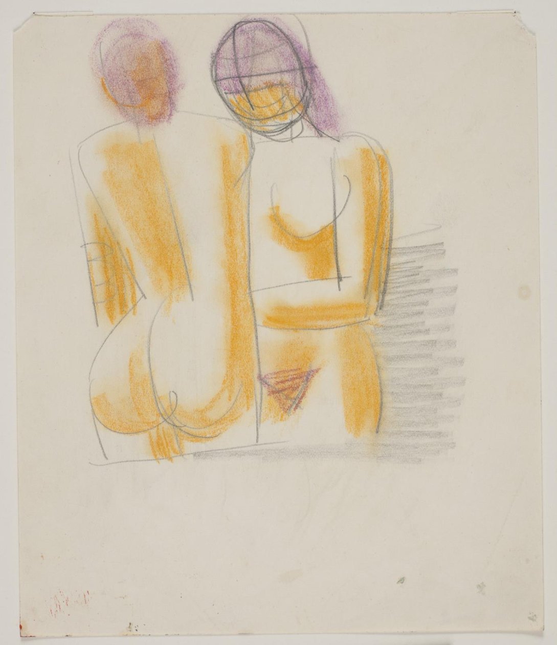 Étude de Composition avec 2 Femmes Nues Debout - Vilhelm Lundstrøm