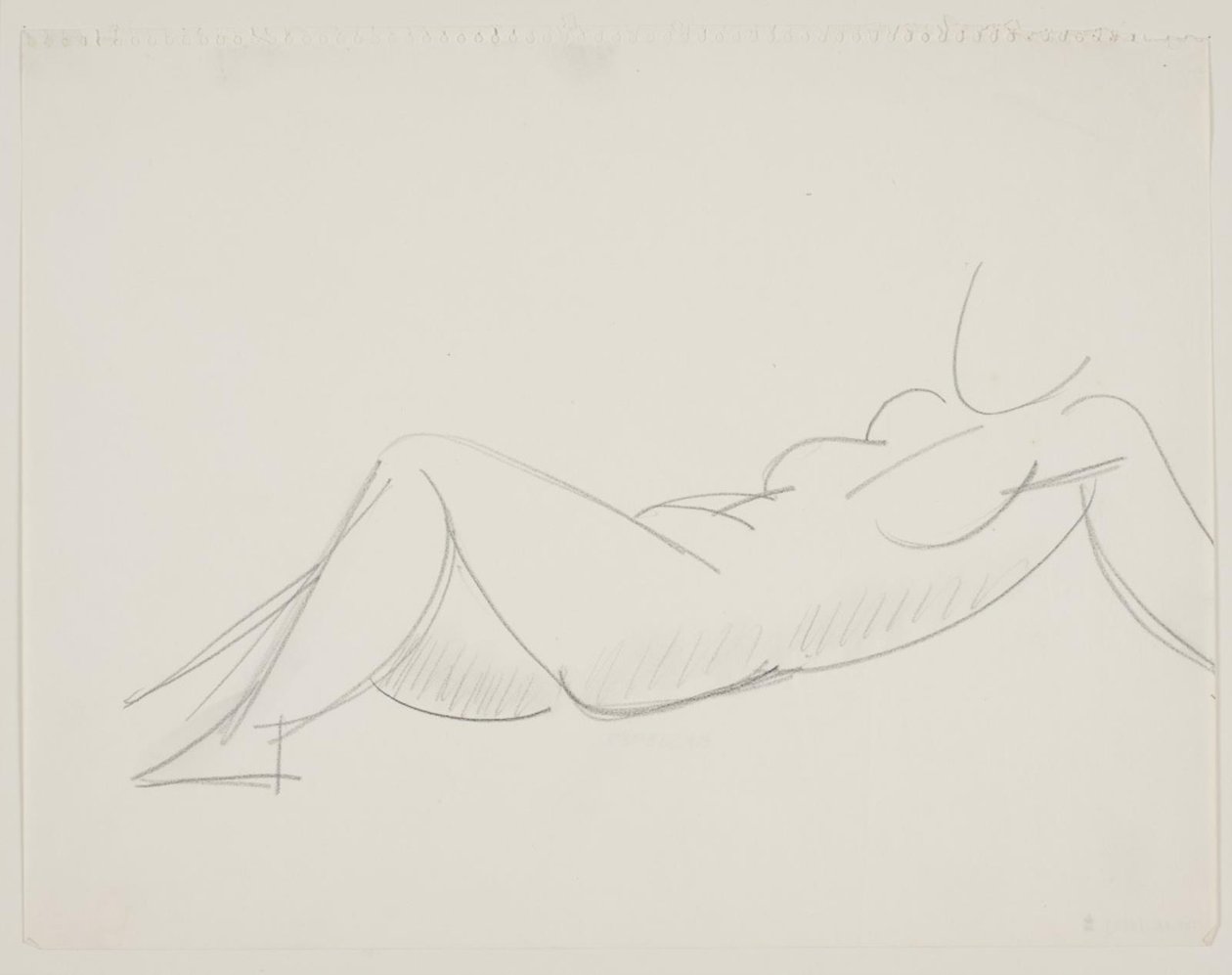 Modèle féminin allongé, jambes vers la gauche - Vilhelm Lundstrøm