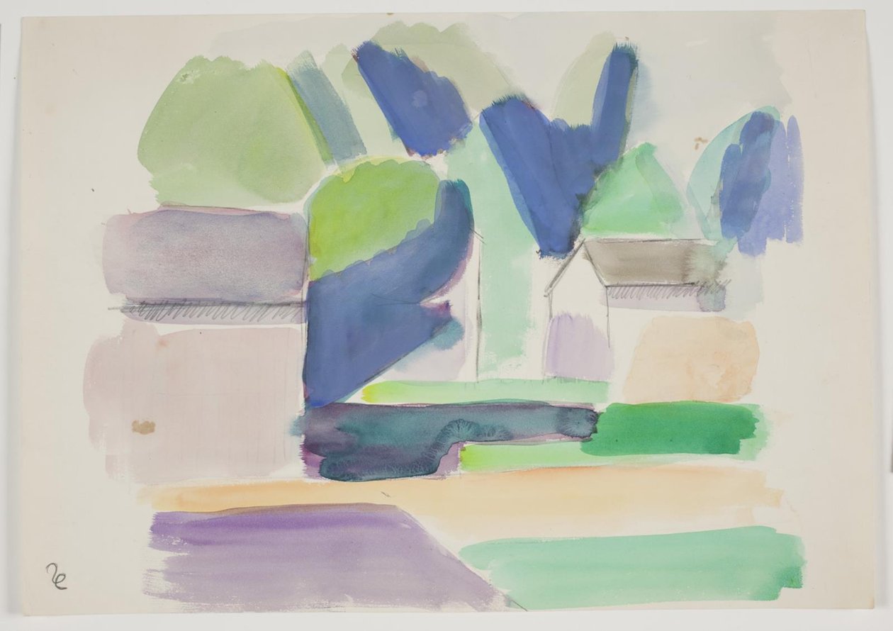 Paysage boisé avec maisons - Vilhelm Lundstrøm