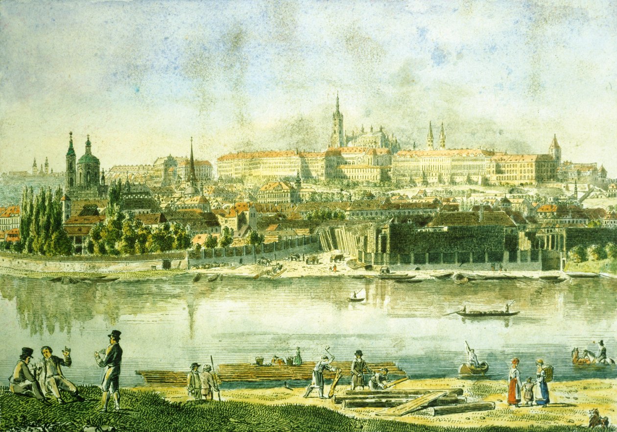 Château de Prague et une partie du Petit Quartier, 1825 - Vincenc Morstadt