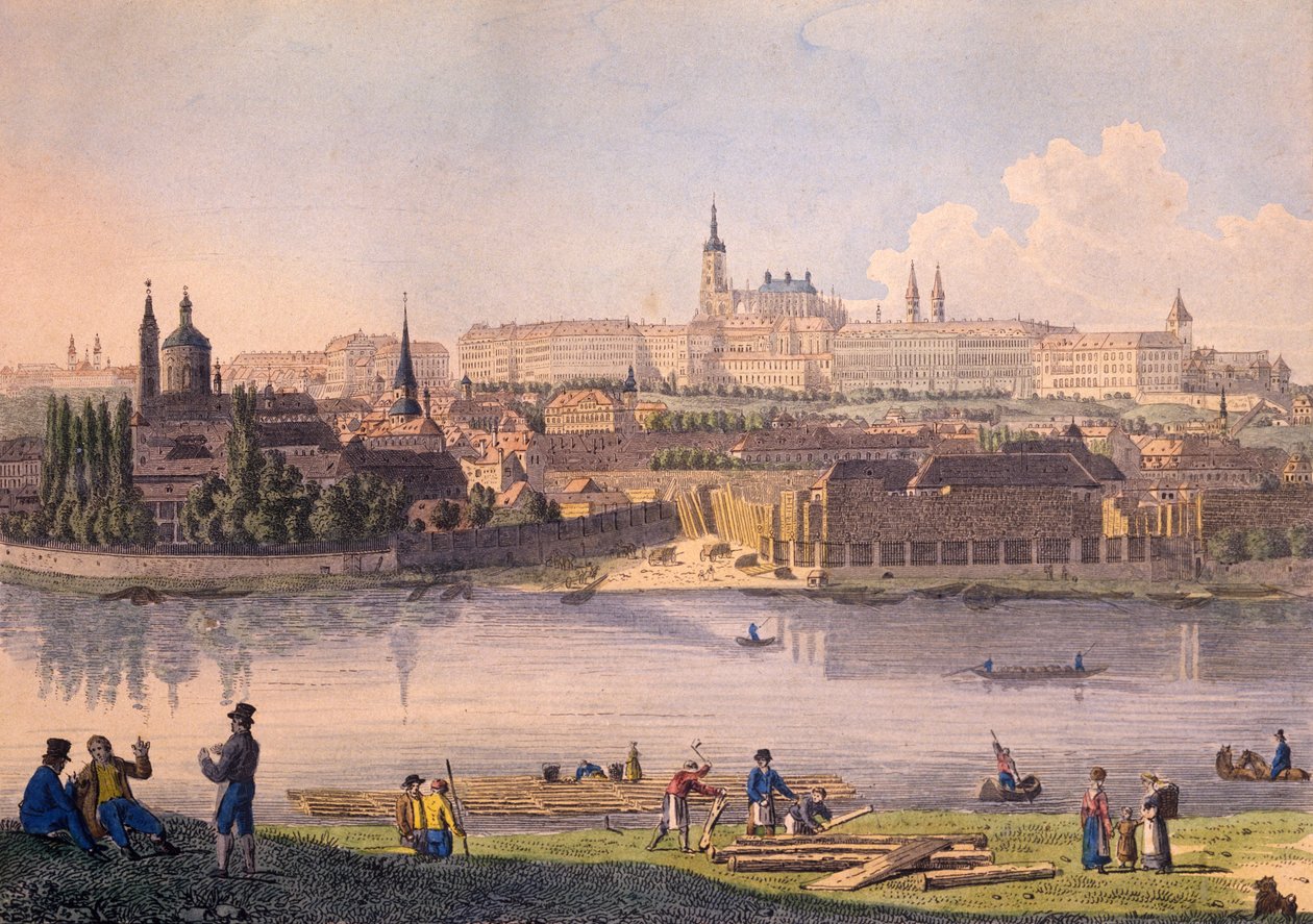 Château de Prague et une partie du Petit Quartier - Vincenc Morstadt