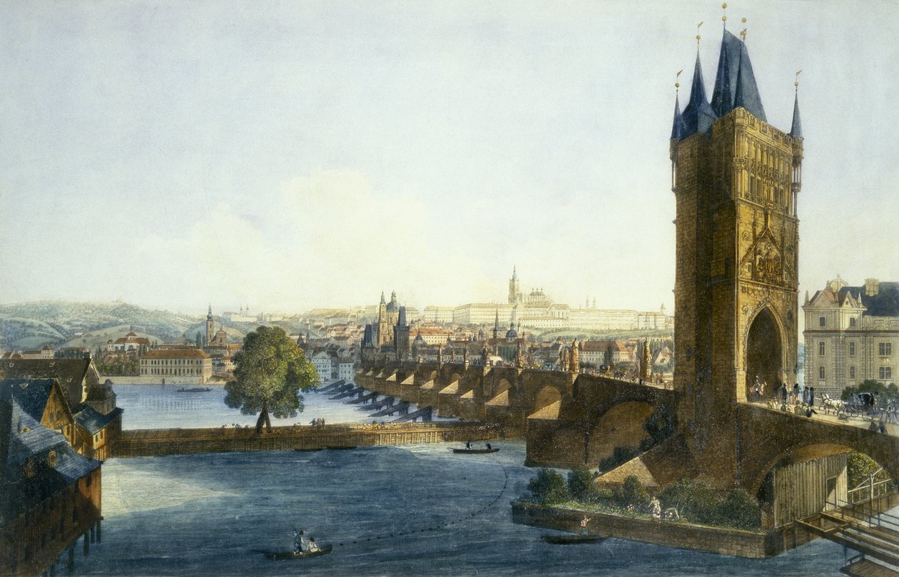 Vue du château de Prague et du Petit Quartier depuis le sud-ouest, 1836 - Vincenc and Richter, Carl August Morstadt