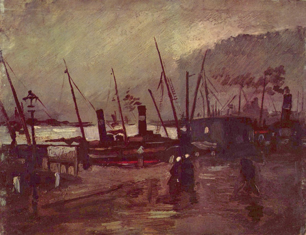 Quai à Anvers avec des bateaux - Vincent van Gogh