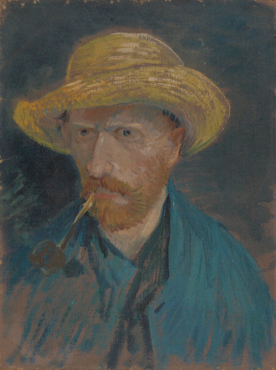 Autoportrait avec chapeau de paille et pipe - Vincent van Gogh