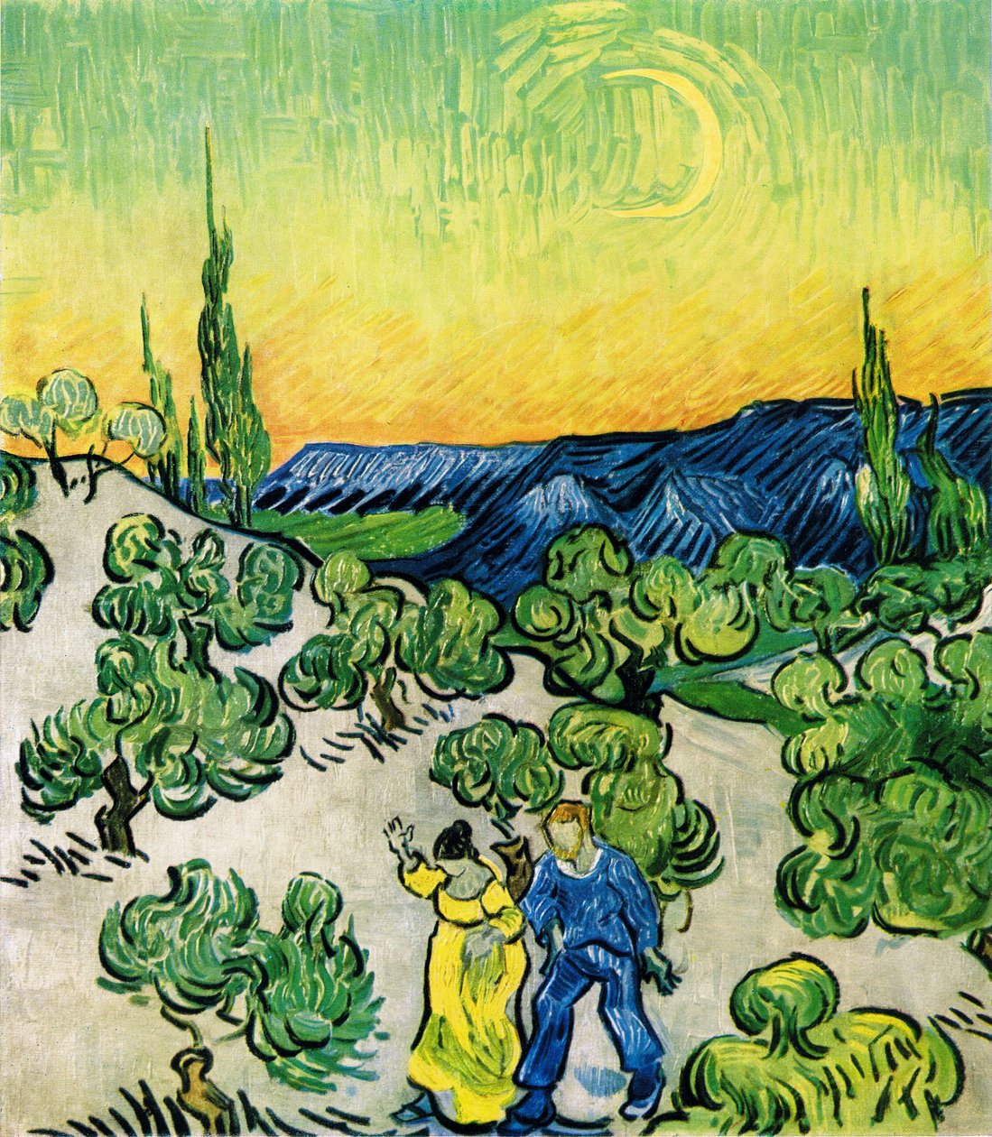 Promenade au clair de lune - Vincent van Gogh
