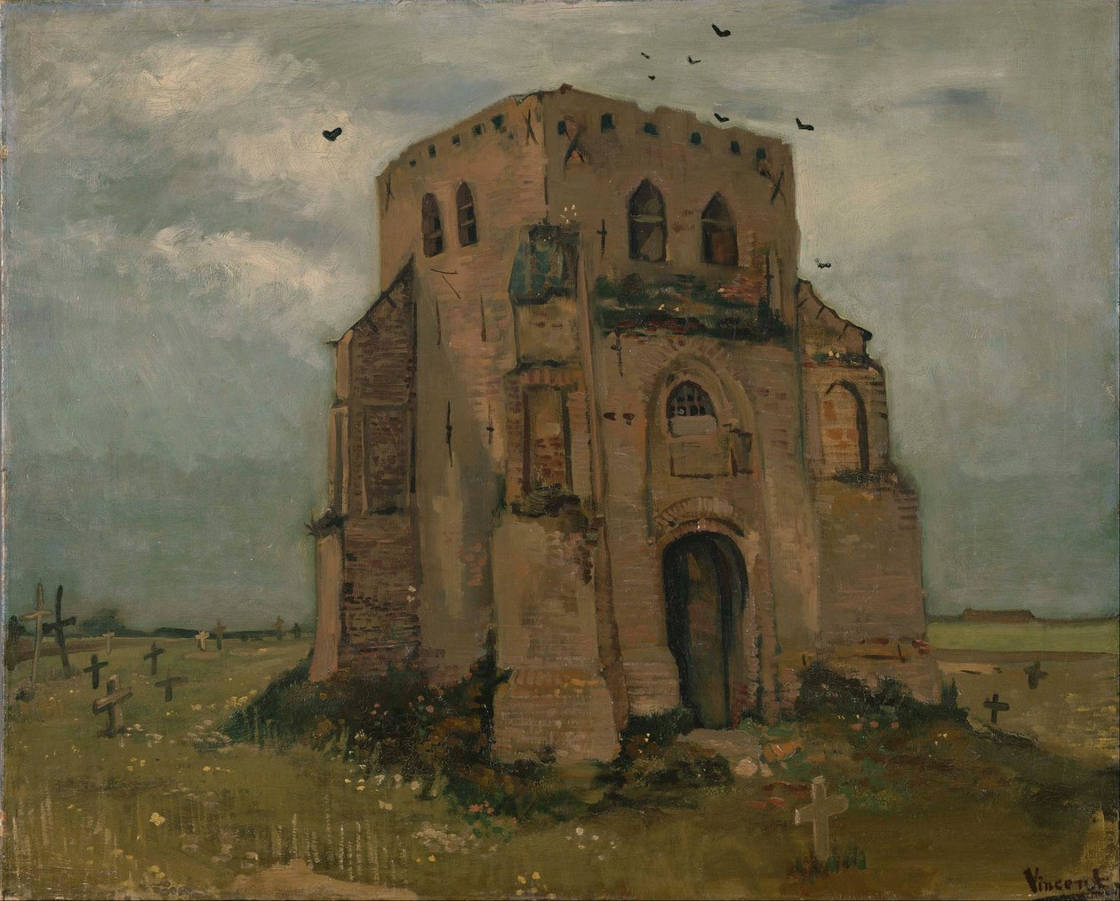Le vieux clocher à Nuenen (Le cimetière des paysans) - Vincent van Gogh