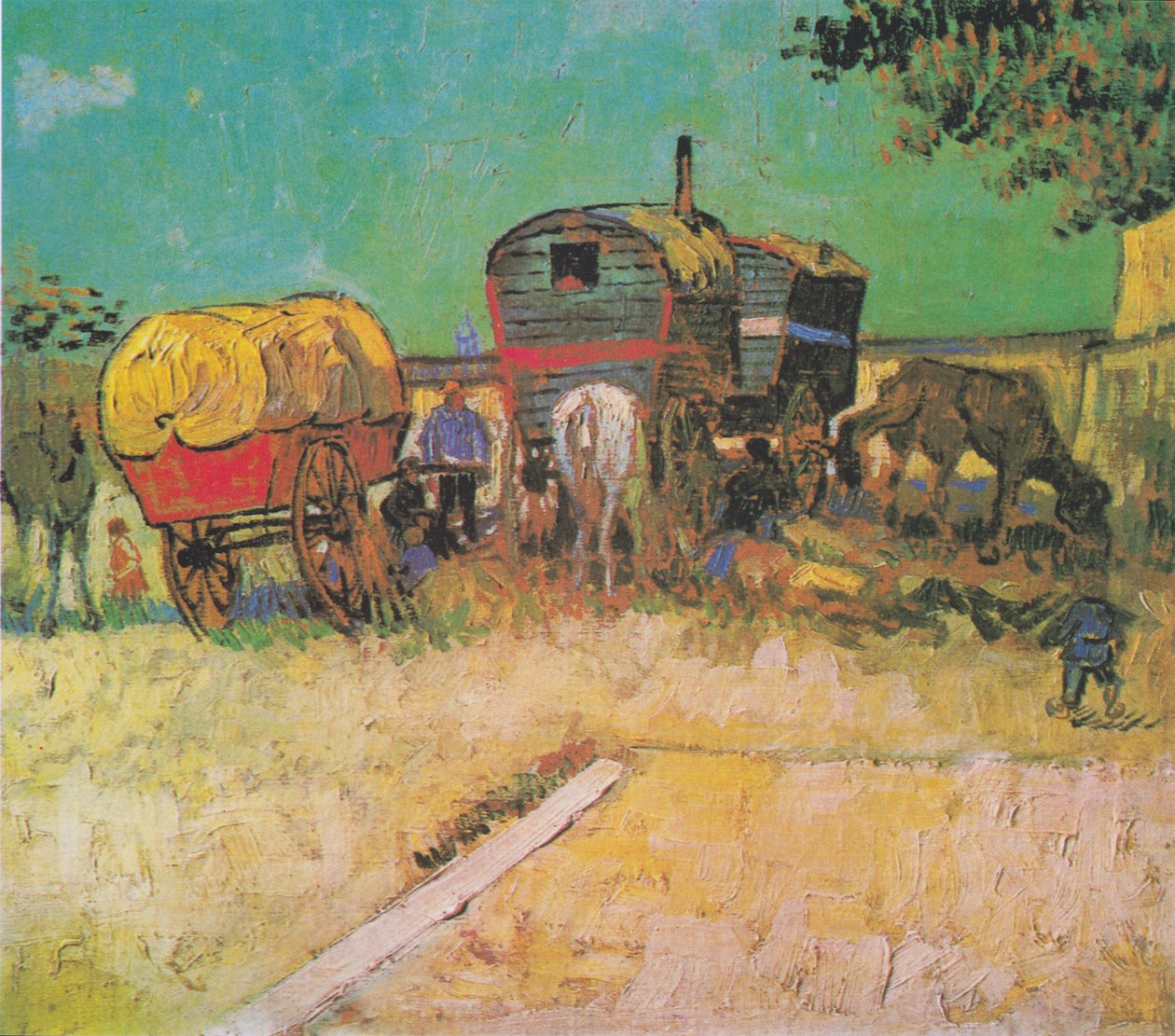 Campement de gitans avec chariot à chevaux - Vincent van Gogh