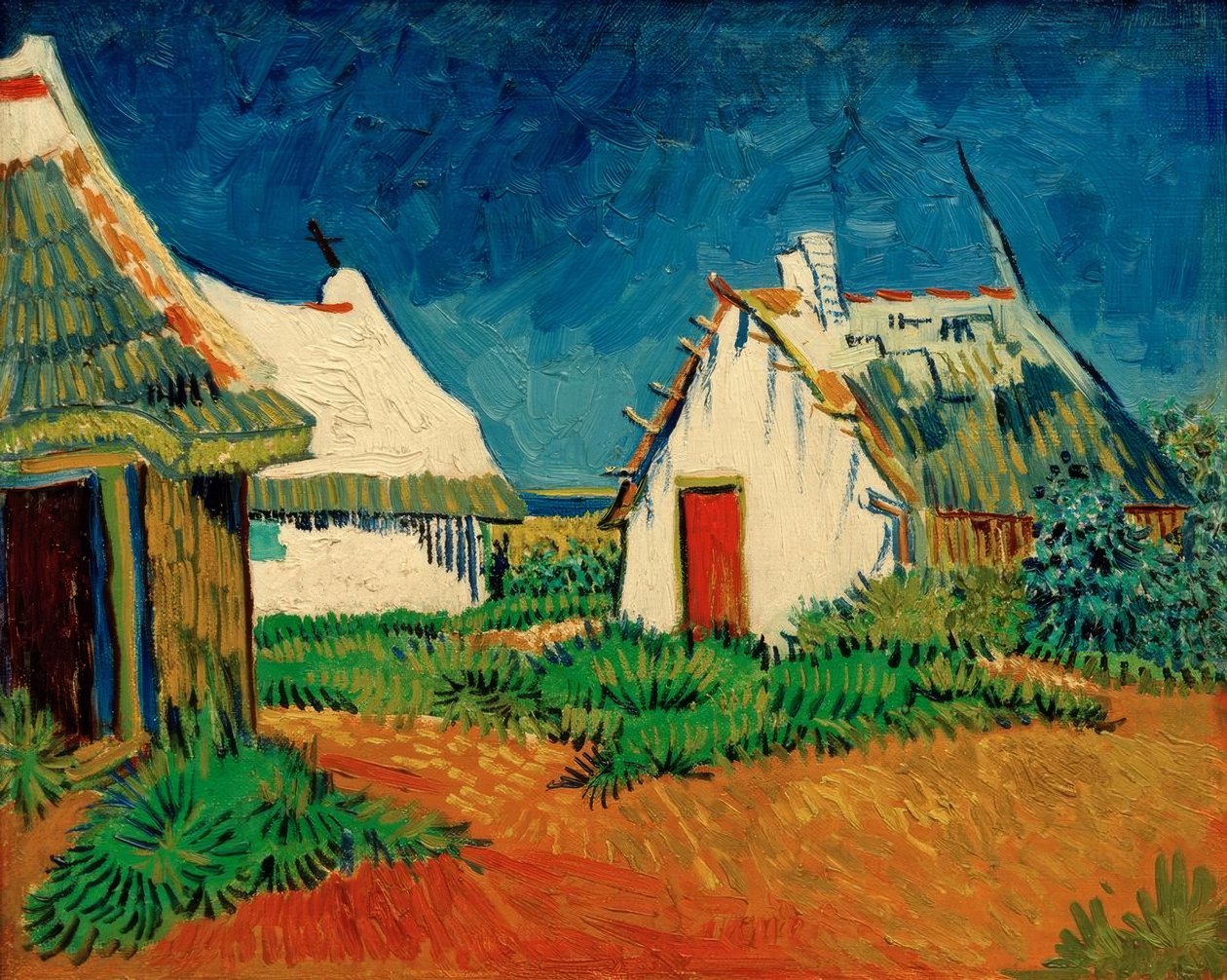 Trois cabanes blanches à Saintes-Maries - Vincent van Gogh
