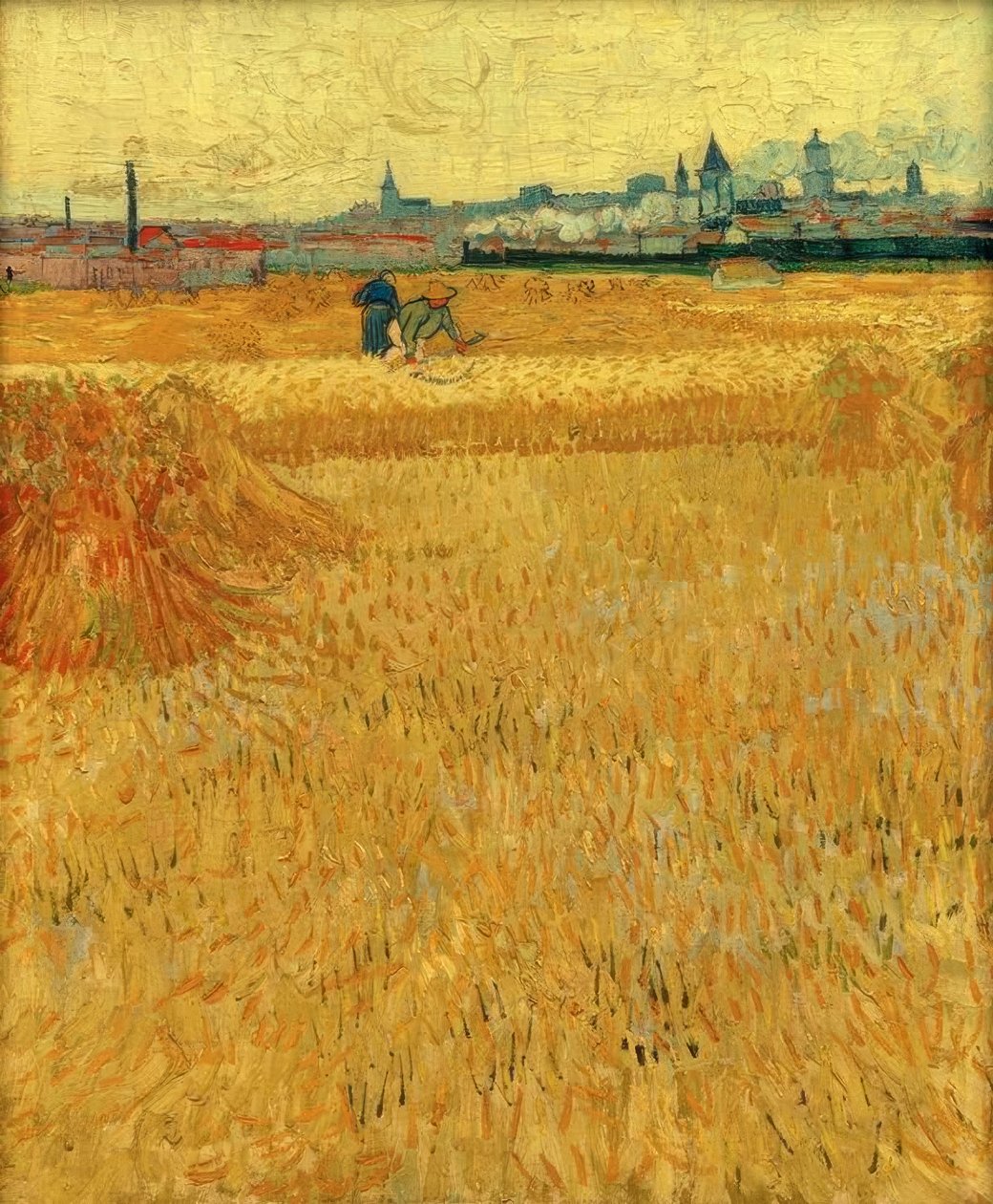 Champ de blé avec vue sur Arles - Vincent van Gogh