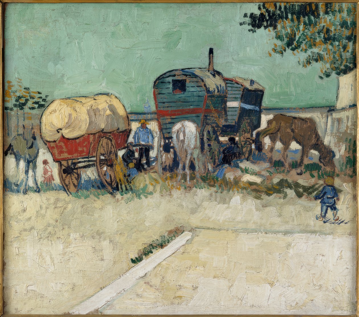 Campement de gitans avec chariot à chevaux - Vincent van Gogh