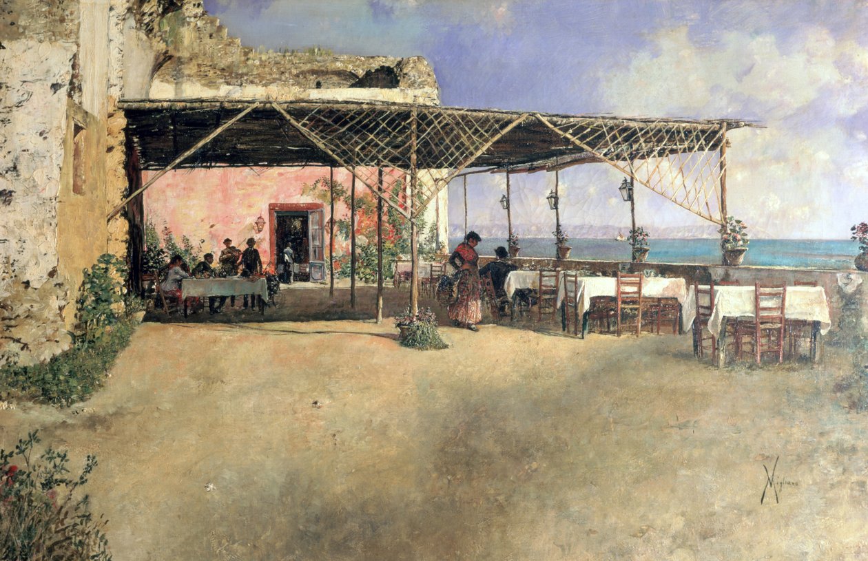 Une taverne à Posillipo, c.1886 - Vincenzo Migliaro