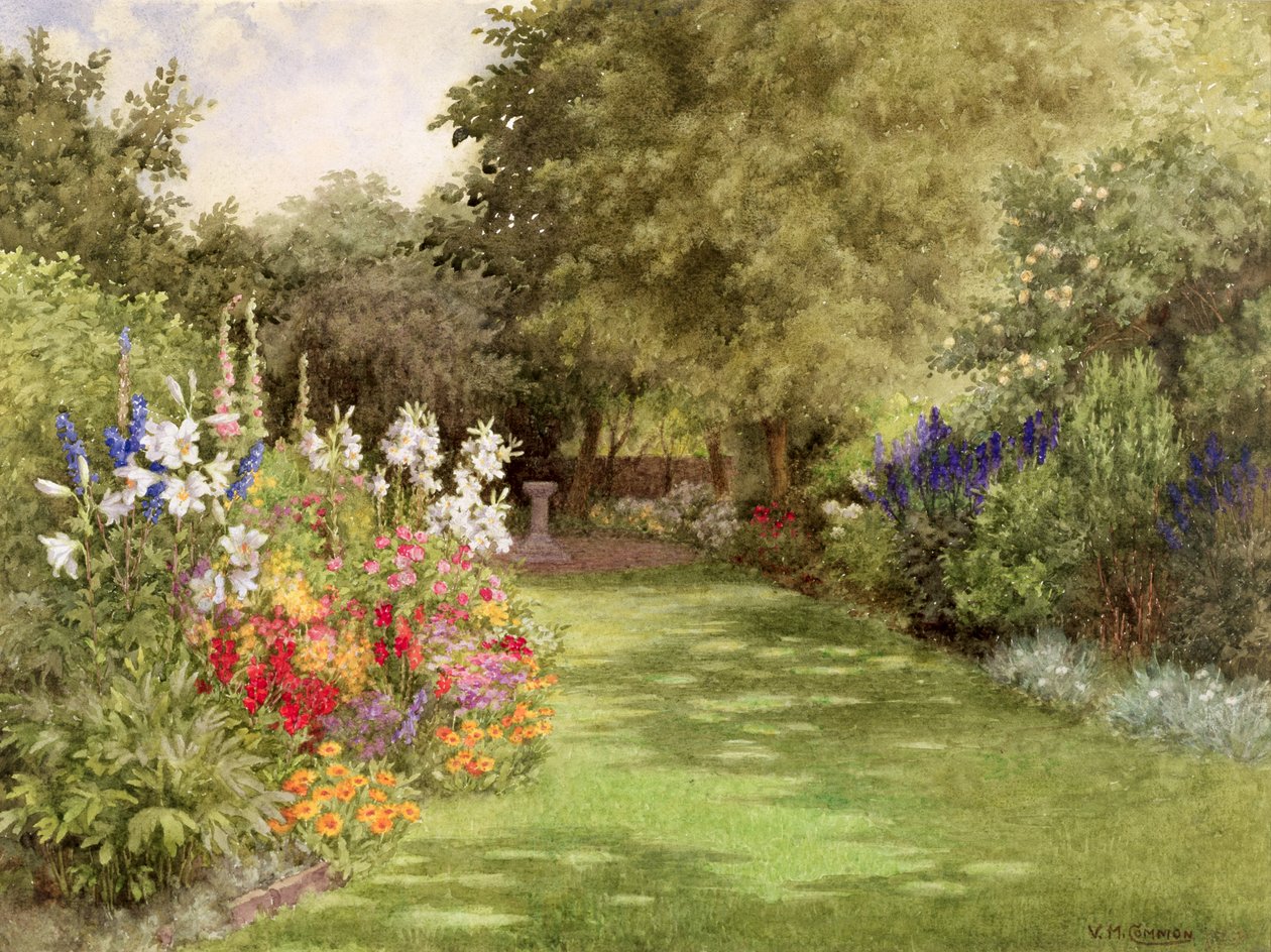 Un jardin en juillet, vers 1910 - Violet Common
