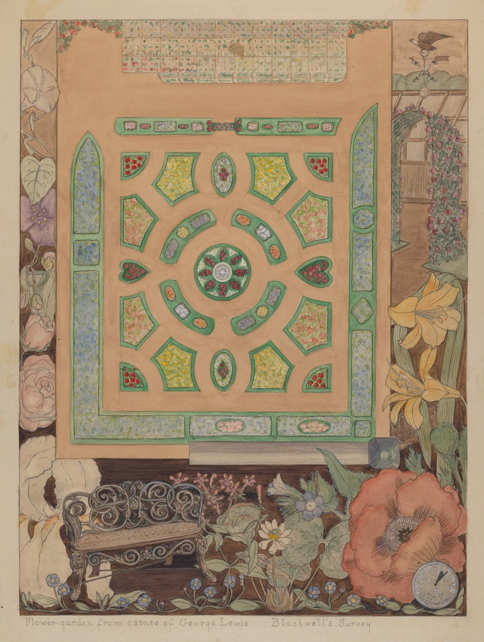 Jardin de fleurs - Domaine Lewis, vers 1936 - Virginia Richards