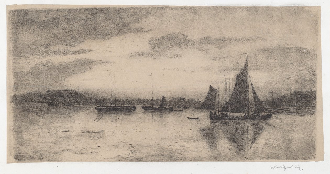 Anvers : Coucher de soleil - Vittore Grubicy