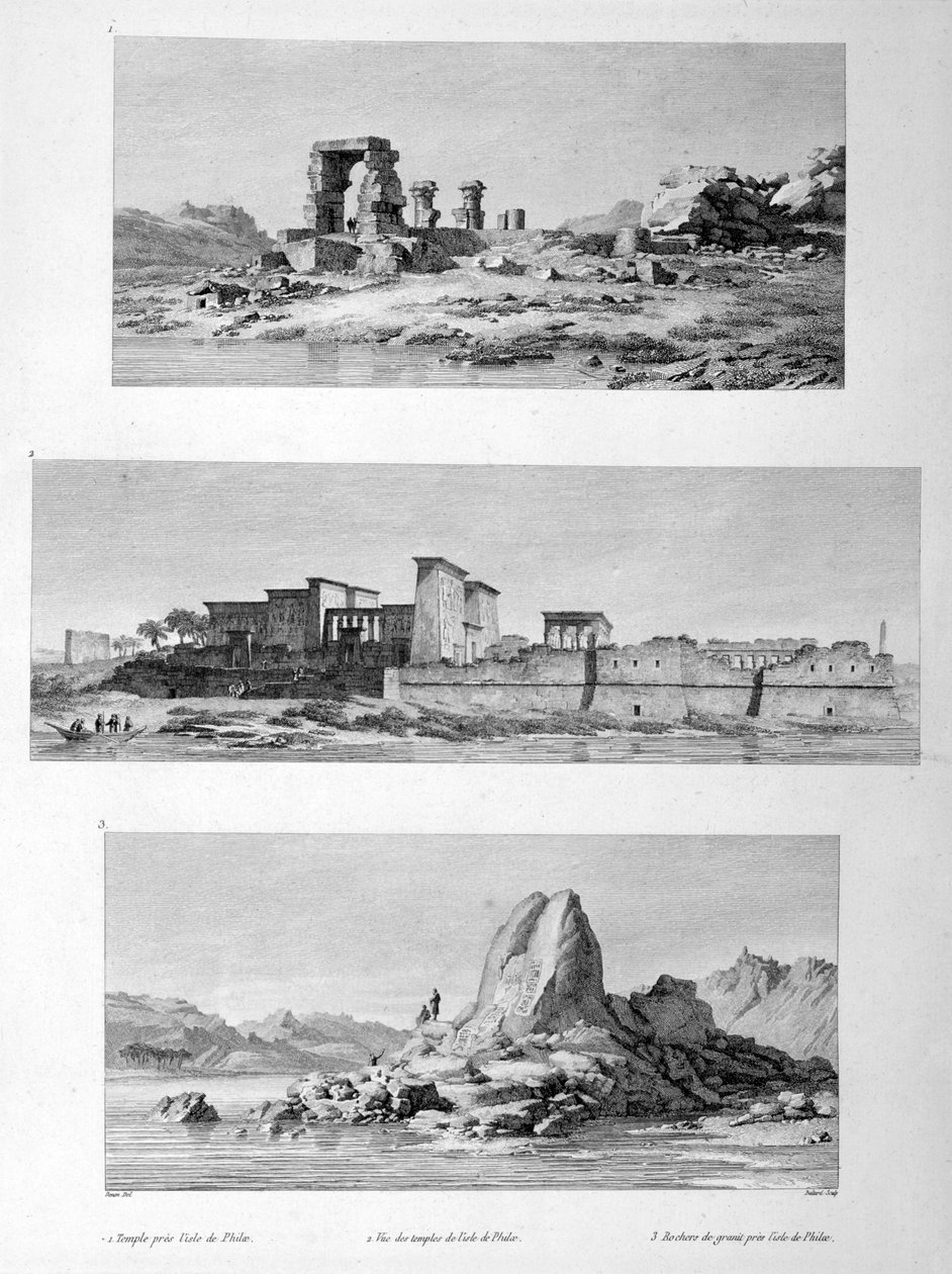 Temples en ruines à Philae, Égypte, 1802 - Vivant Denon