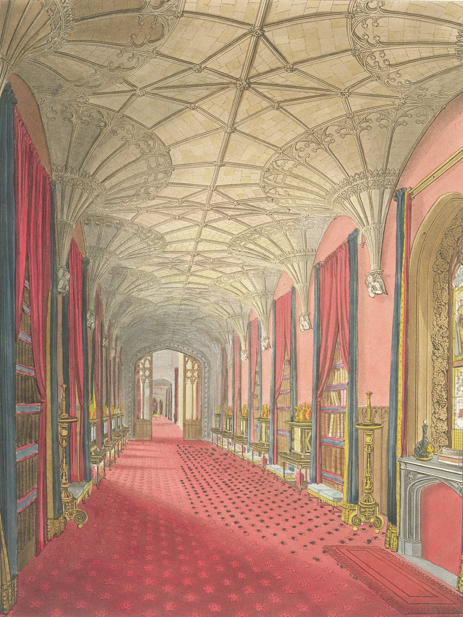 Intérieur de la galerie Saint-Michel, abbaye de Fonthill, de 