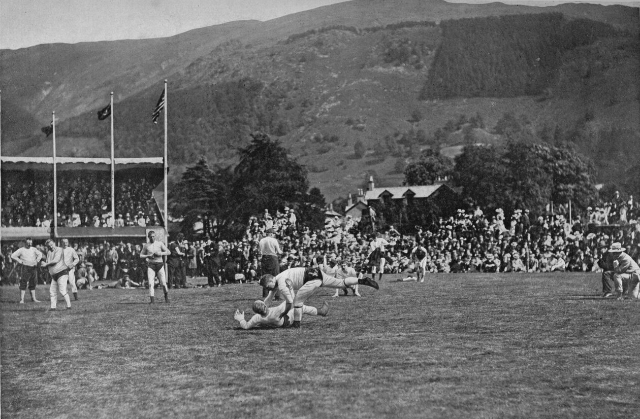 Hexham Clarke abattant son adversaire, vers 1902, 1903 - W. Baldry