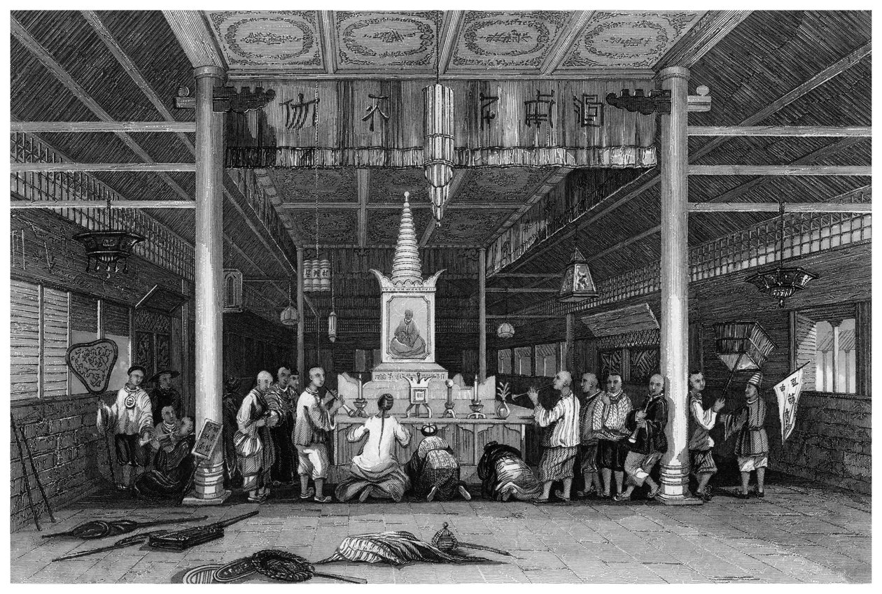 Temple de Bouddha, Canton, Chine, 1843 - W. H. Capone