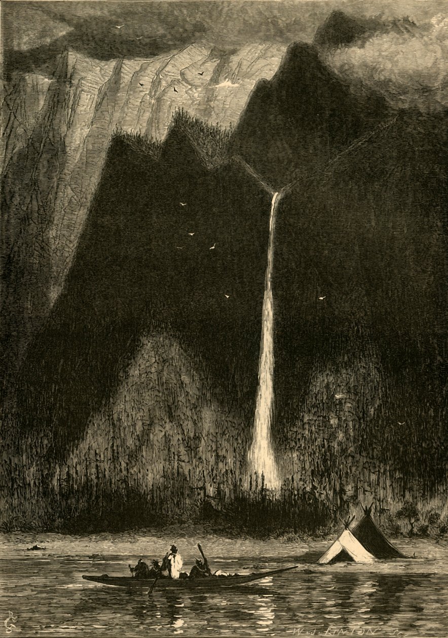 Chutes de Multanomah, 1872 - W. J. Linton