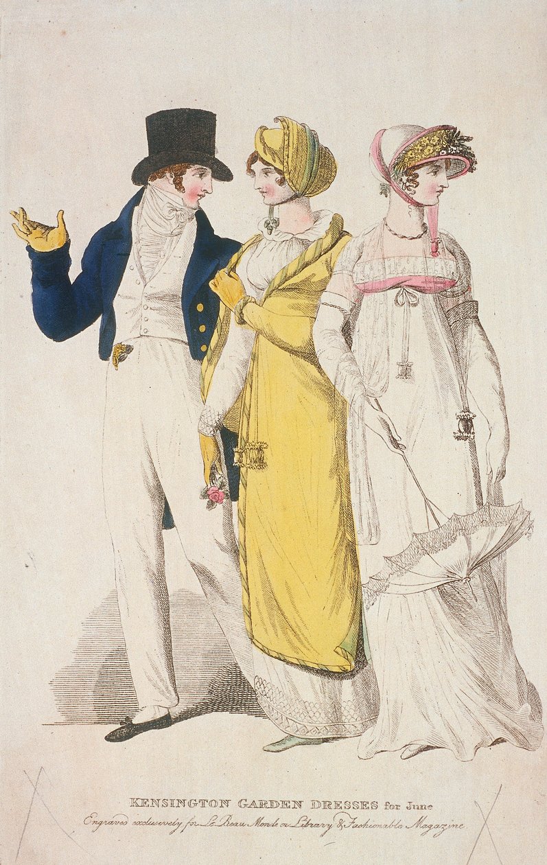 Robes de Kensington Garden pour juin, vers 1810 - W Read