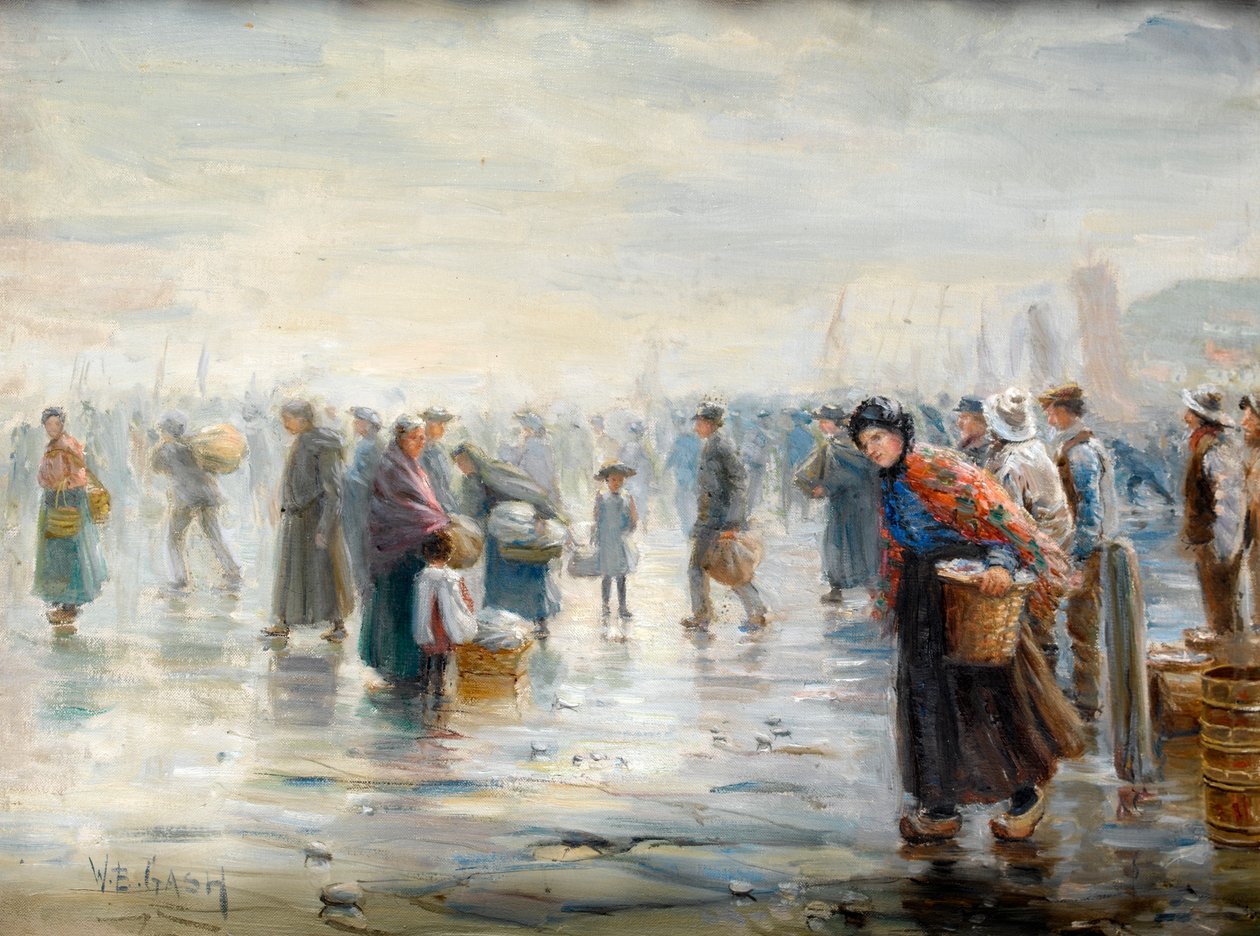 Foule par un jour de pluie - Walter Bonner Gash