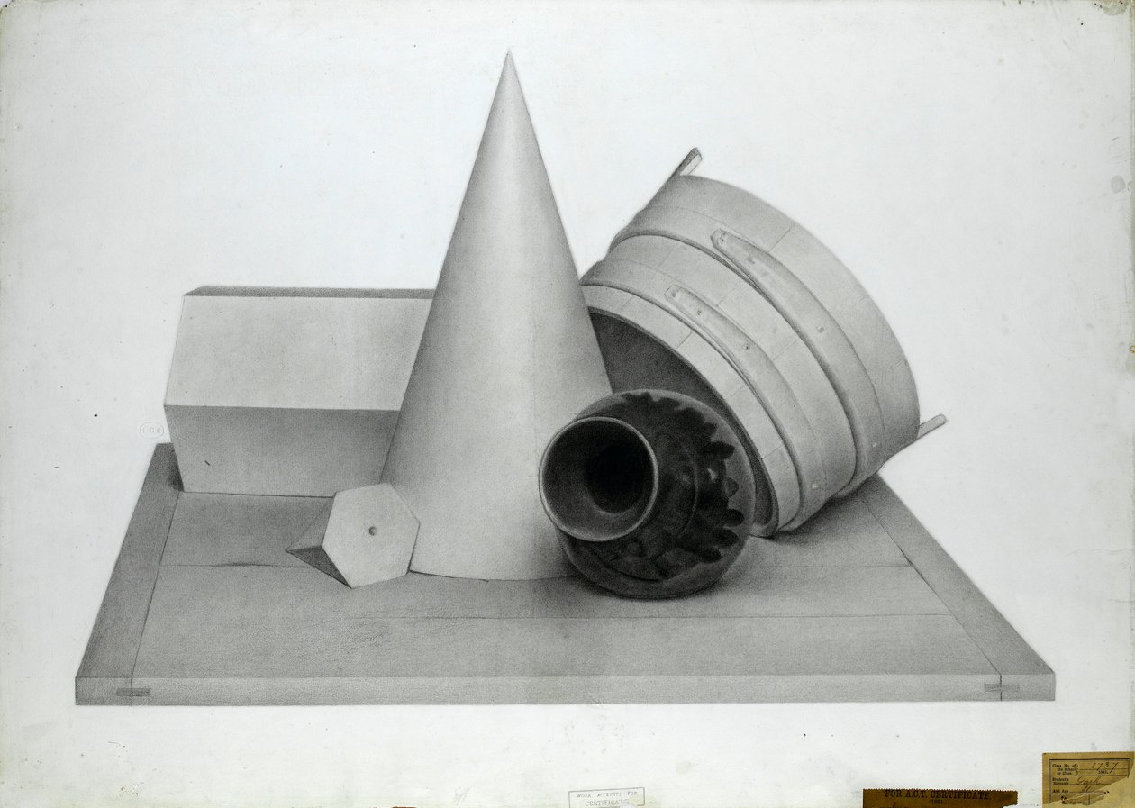 Nature morte avec modèles géométriques et un vase - Walter Bonner Gash