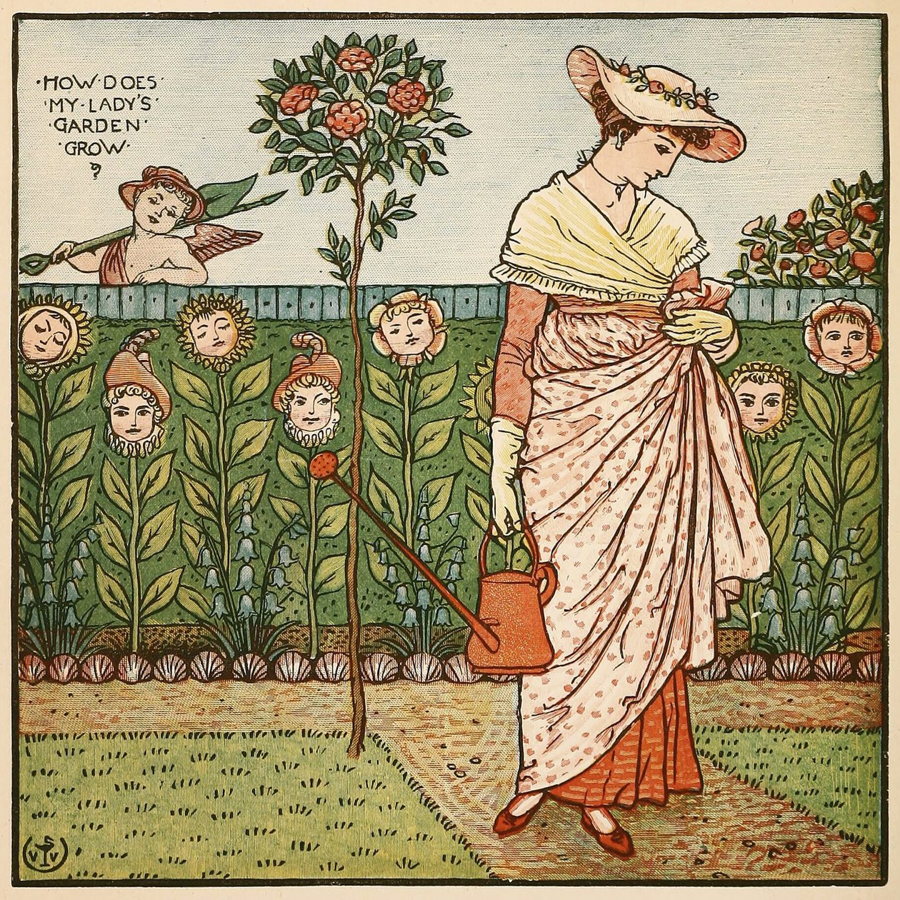 Comment pousse le jardin de ma dame, du livre de peinture de Walter Crane, pub. 1889 - Walter Crane