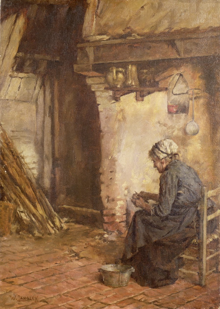 Vieille femme épluchant des pommes de terre - Walter Langley