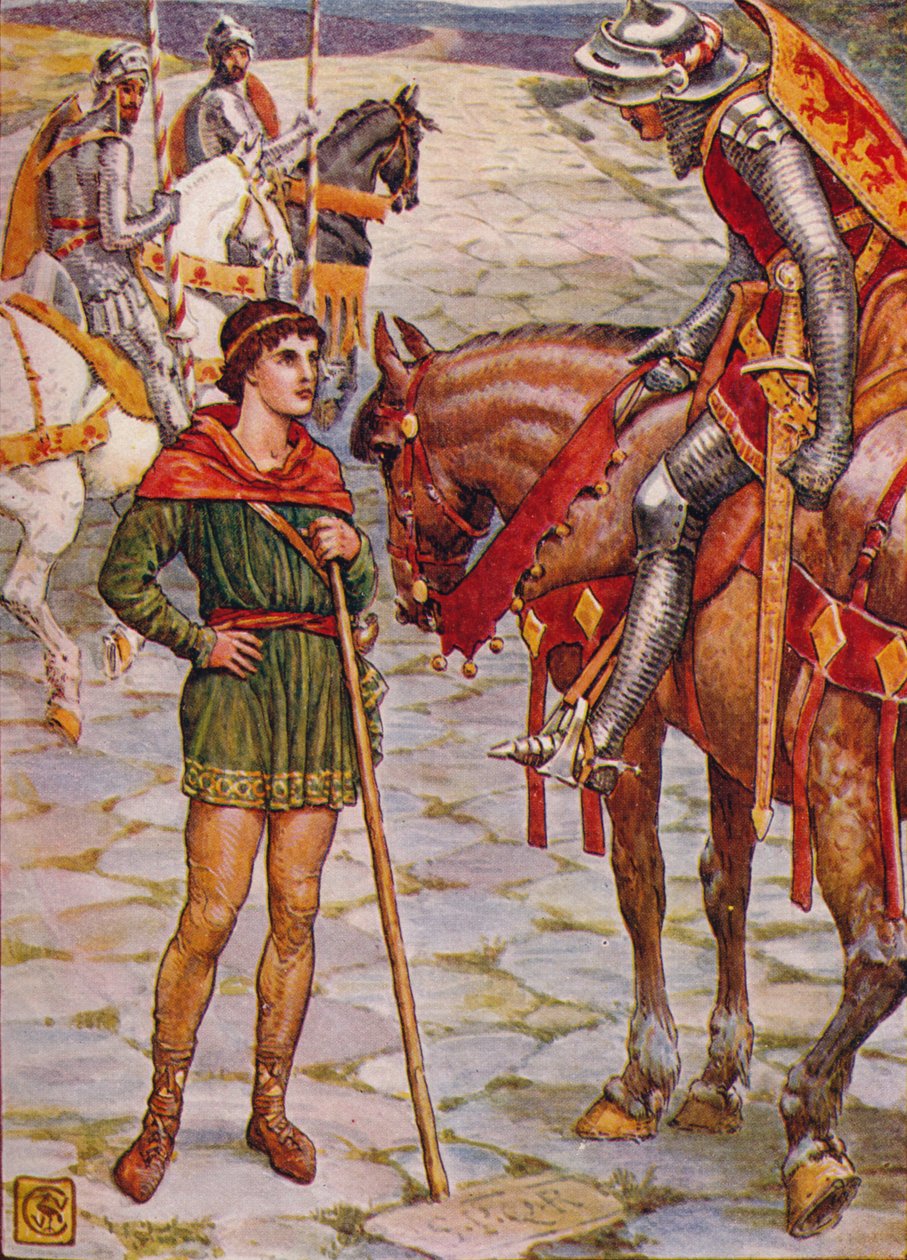 Le jeune Percival interroge Sir Owen, 1911 - Walter Crane