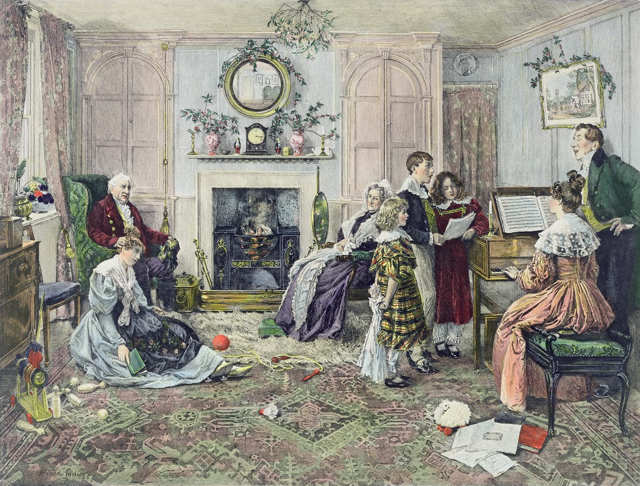 Chants de Noël (aquatinte de 20833) - Walter Dendy (after) Sadler