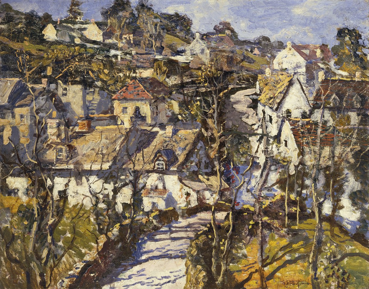 Le Pont du village - Walter Elmer Schofield