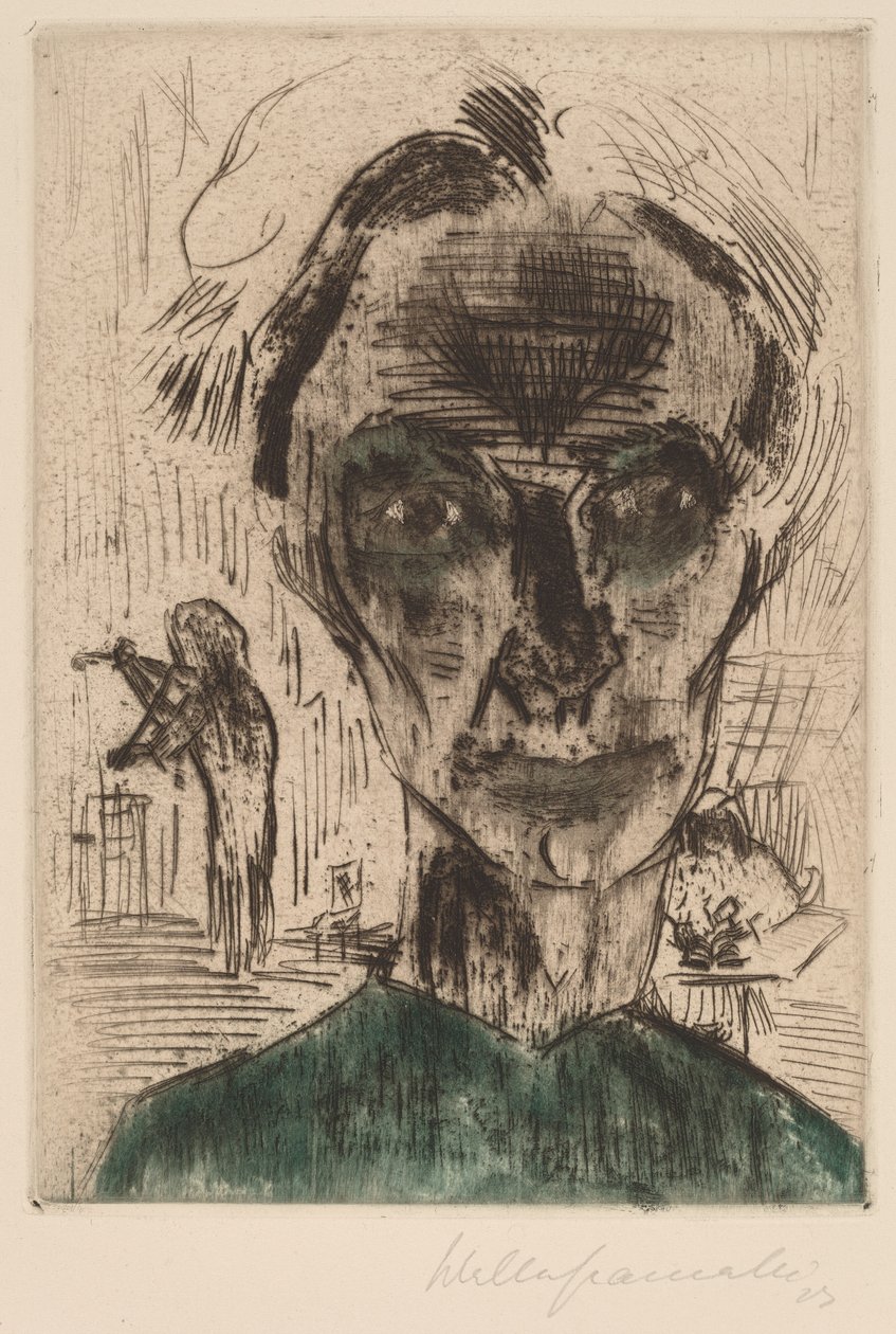 Homme dans une pièce, autoportrait - Walter Gramatte