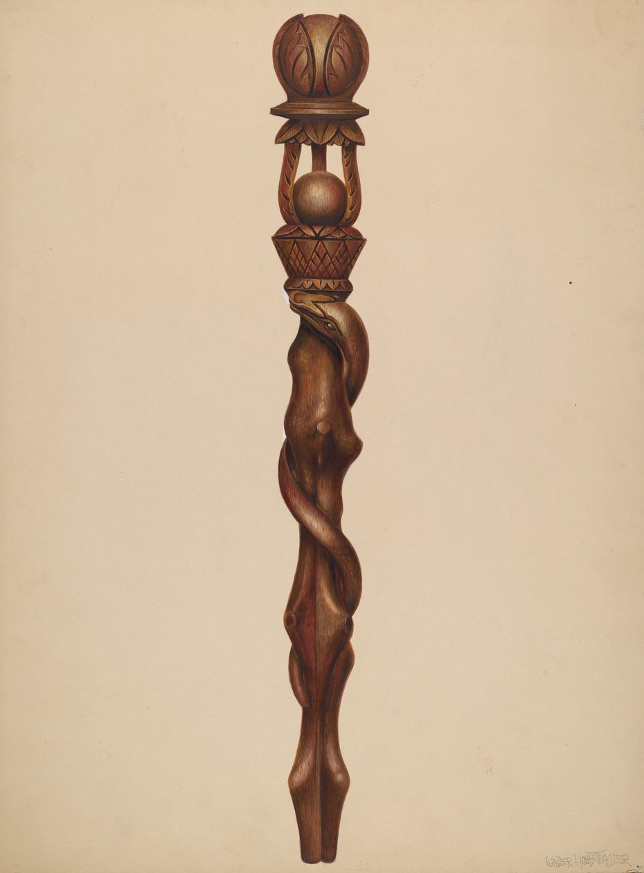 Sceptre sculpture de bûcheron, vers 1938 - Walter Hochstrasser