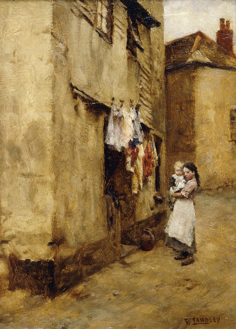 Une rue à Newlyn - Walter Langley