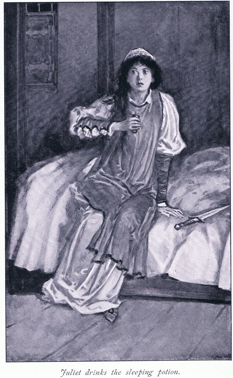 Juliette boit la potion de sommeil - Walter Paget