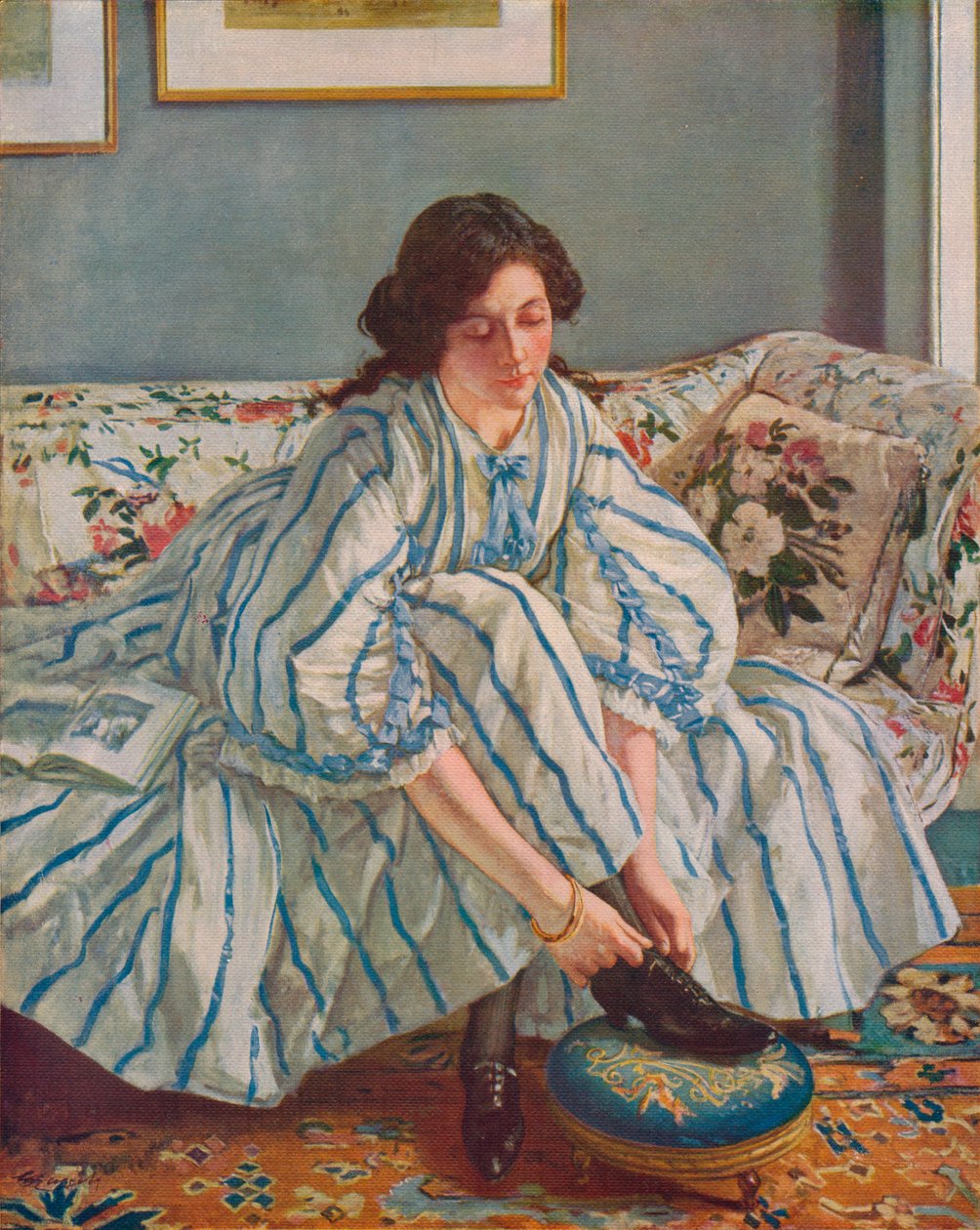 Nouant sa chaussure, c1900 - Walter Russell