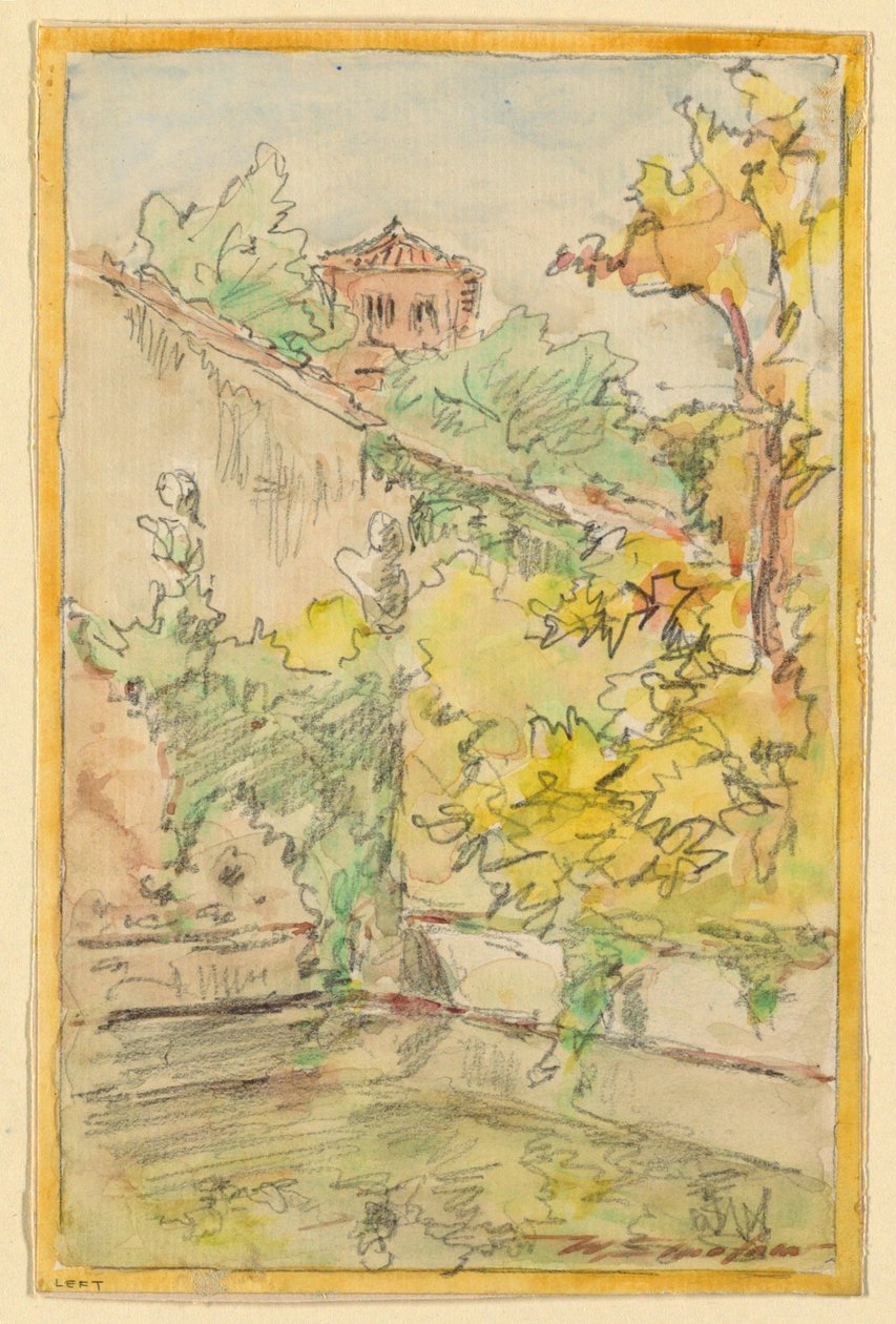 Une cour - Walter Shirlaw
