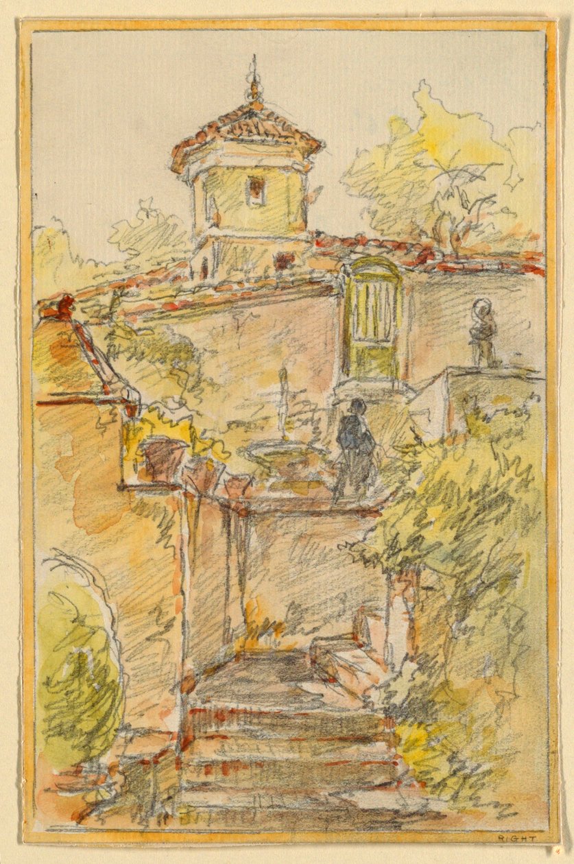 Un escalier - Walter Shirlaw