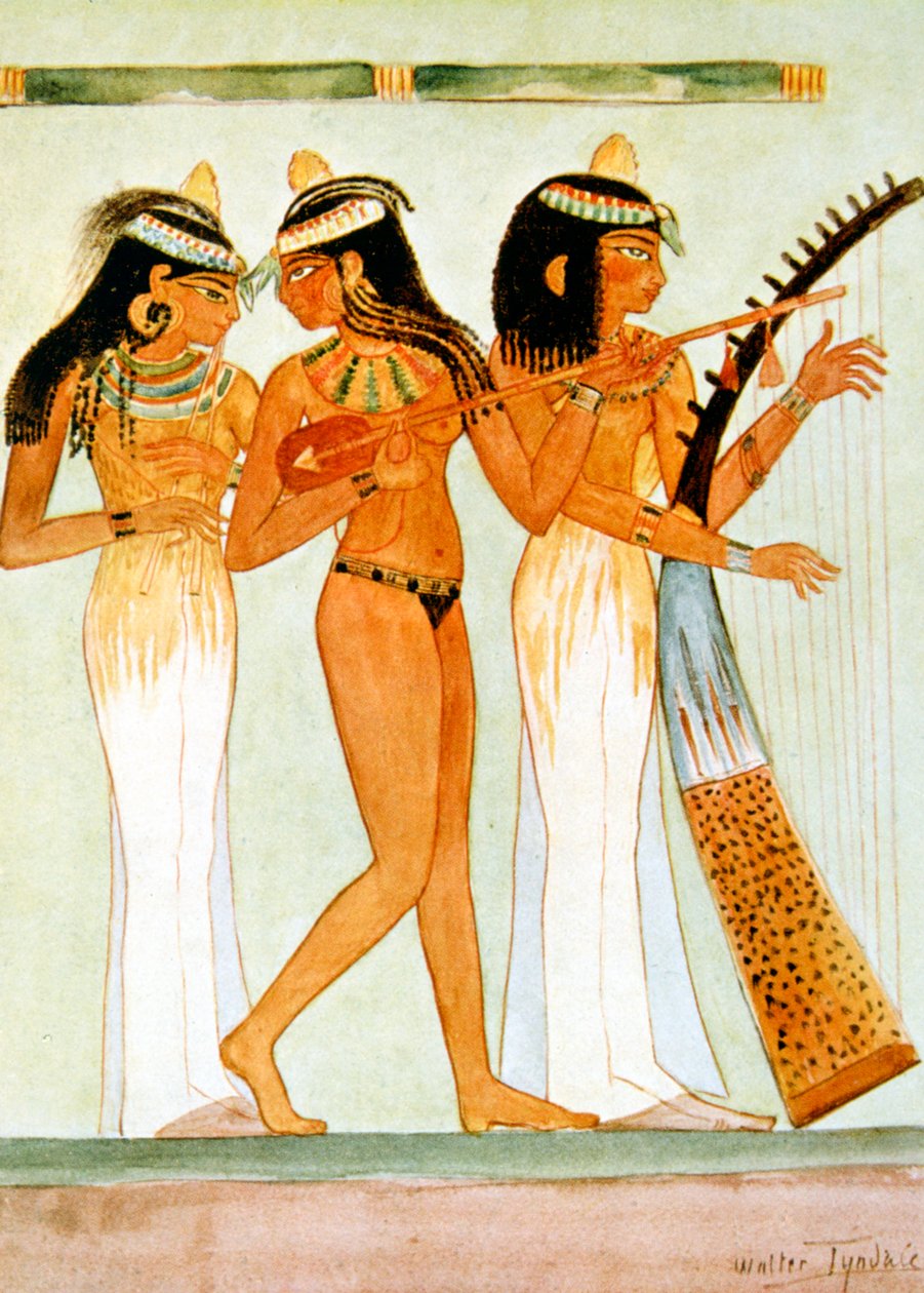 Musiciens égyptiens anciens et une danseuse, 1910 - Walter Tyndale