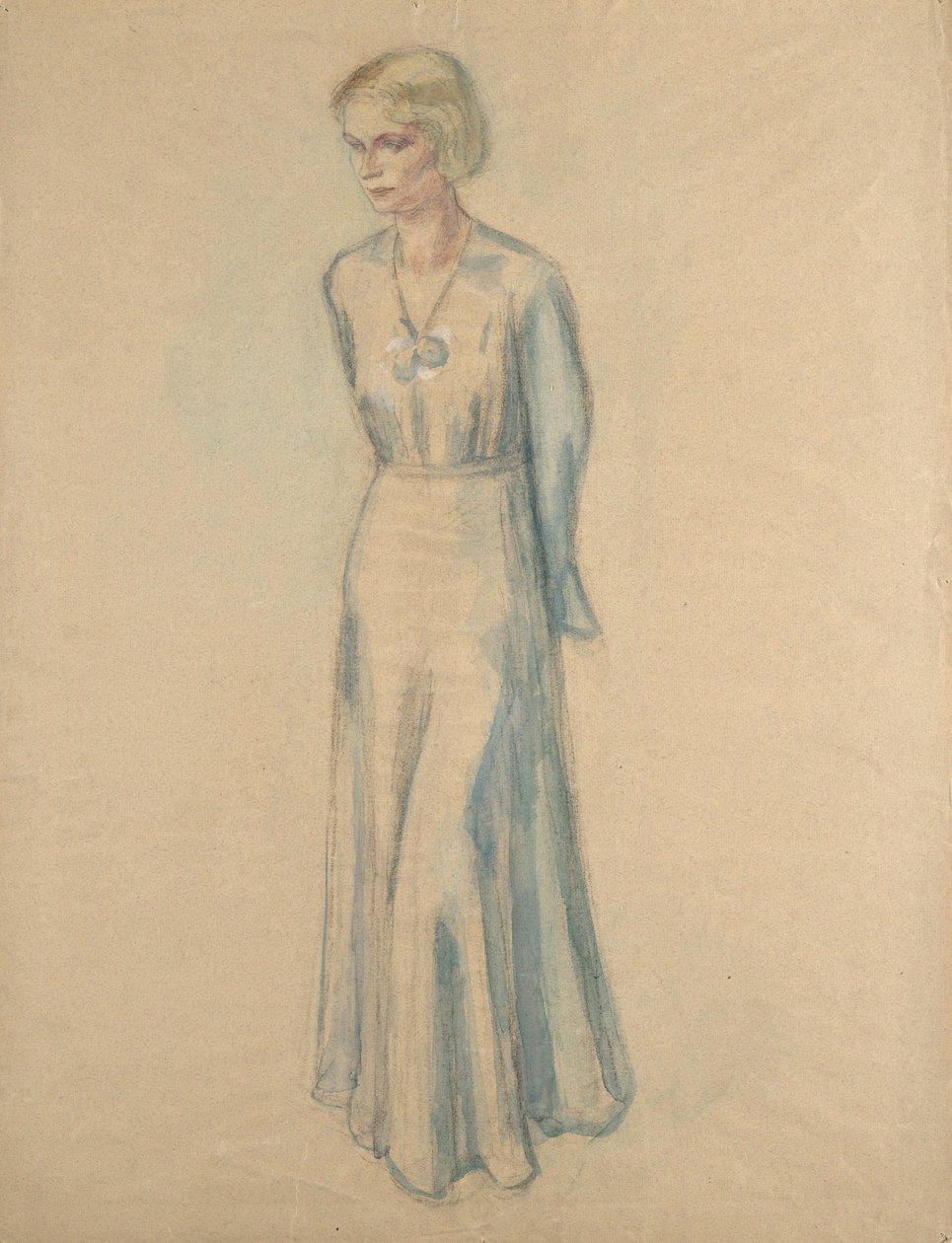 Portrait de jeune fille, figure entière - Walther Gamerith
